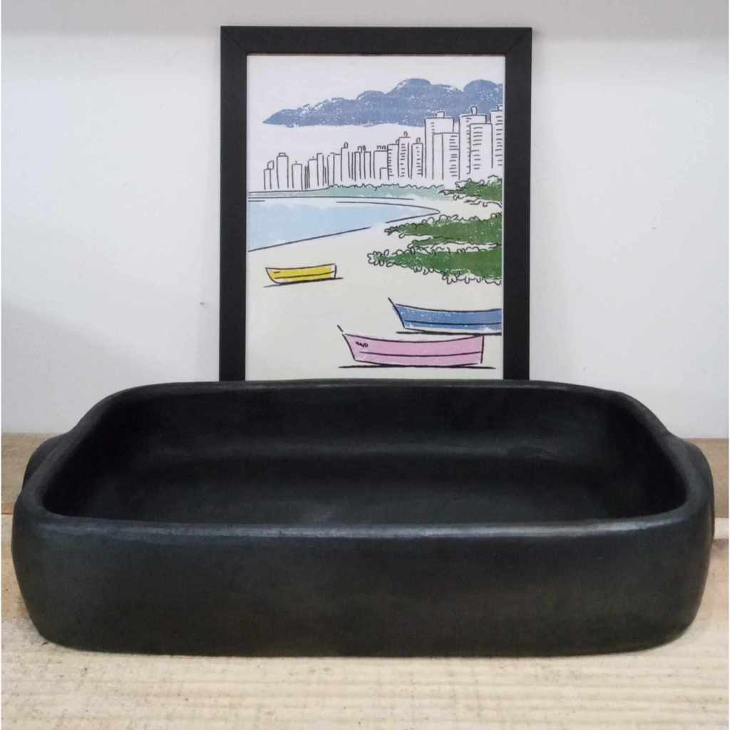MELHOR PREÇO - Assadeira de Barro Preto Capixaba (Retangular)