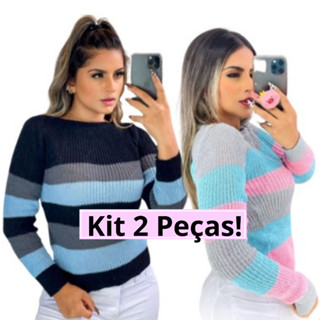 Blusa Basica Kit com 2 Peças Frio Cores Sortidas