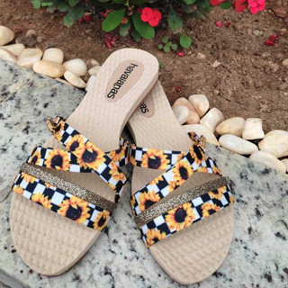 Rasteirinha Liz Com Tiras Estampadas Confortável PROMOÇÃO