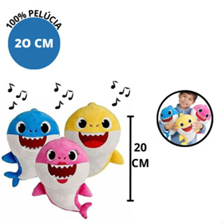 Pelucia Baby Shark Musical Desenho Infantil Bebê Tubarão 20 CM