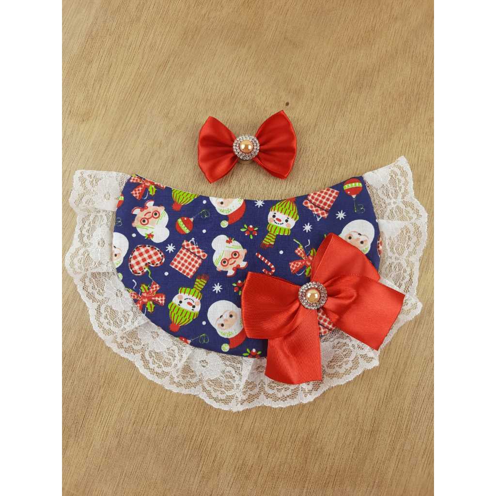 5  Bandanas Pets Natal 5 lacinhos roupinha pet colarinho de Pescoço Acessório Banho e Tosa  Pet Shop