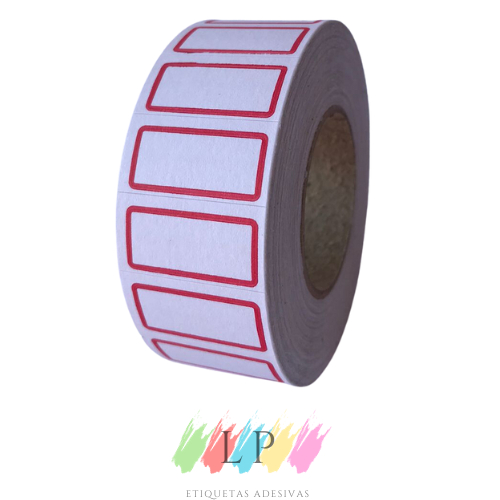 1.333 Etiquetas de preço TARJADA 29x15MM - Personalize suas encomendas de mercadorias, materiais escolares, embalagens.