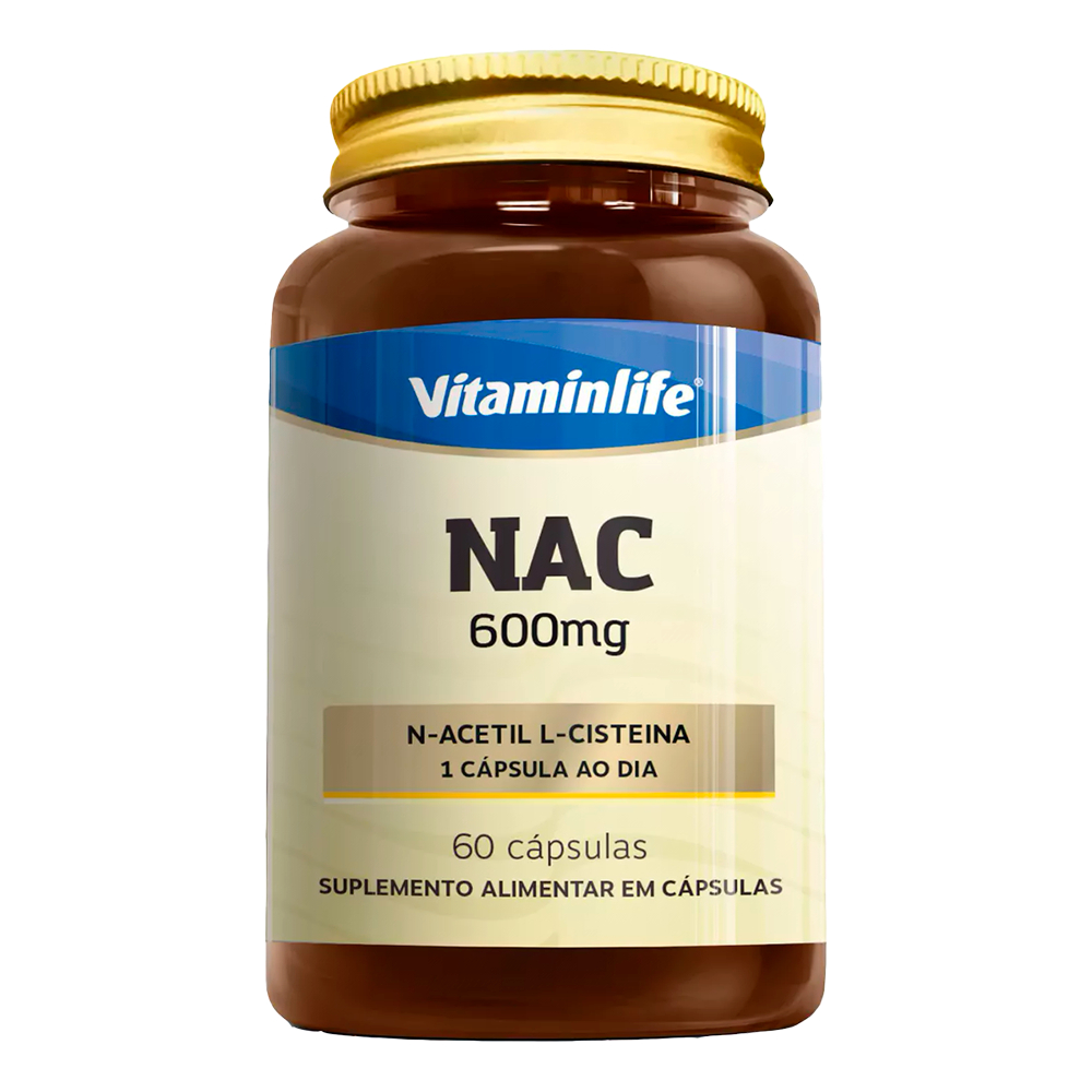Nac 600mg (N-acetil + L-cisteina) 60 Cápsulas - Vitaminlife
