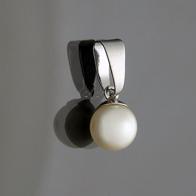 Pingente Pérola 8 mm Aço Inox Cirúrgico 316L Antialérgico