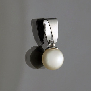 Pingente Pérola 8 mm Aço Inox Cirúrgico 316L Antialérgico