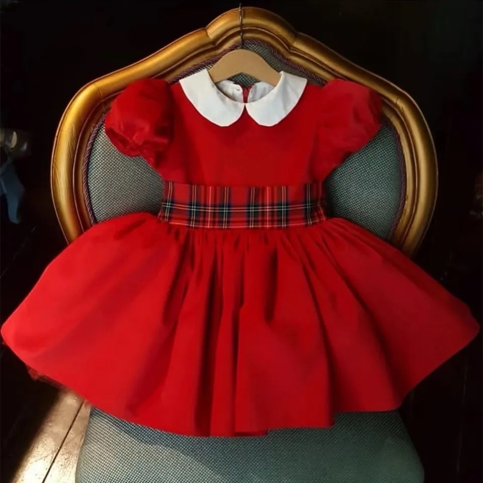 Vestido Infantil Vermelho Natal Menina Bebe Ester