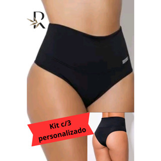 Kit 3 Calcinha Cinta De Suplex Modeladora Segura Barriga Pós Parto kit Personalizado