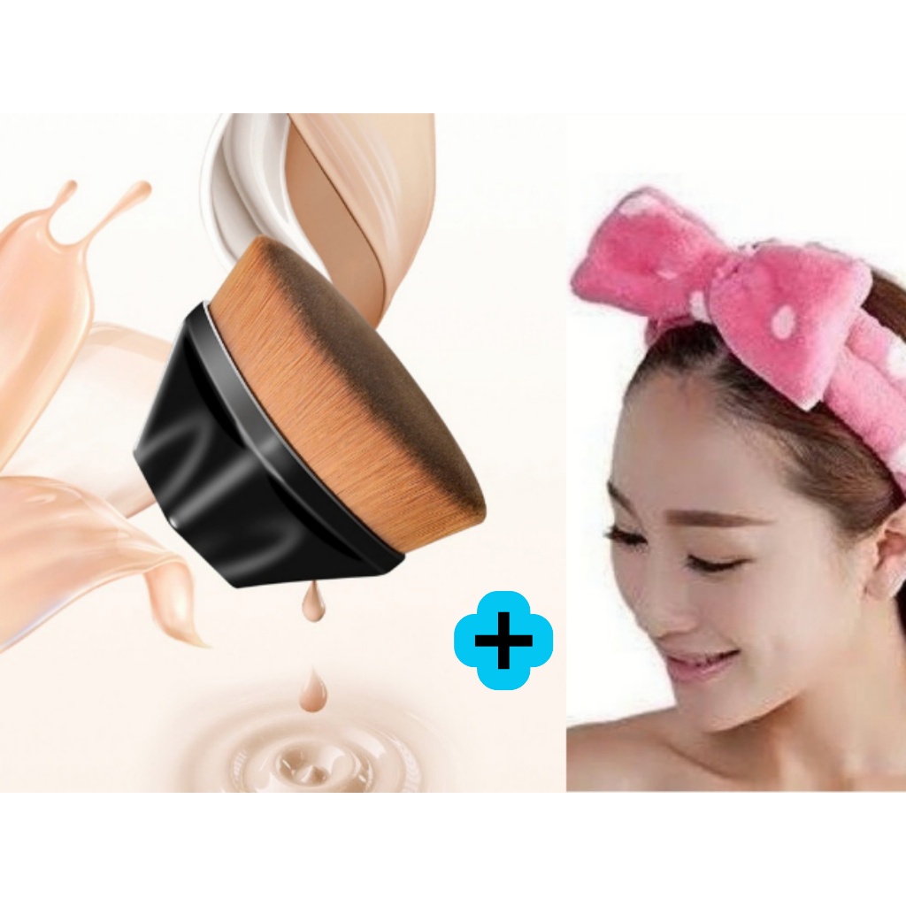 Kit 1 de Pincel Hexágono Adequado Para Base/BB Cream + 1 Faixa Toalha