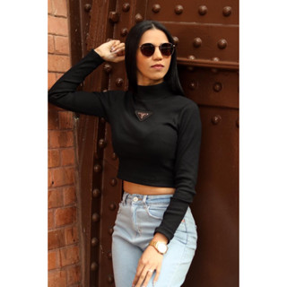 Cropped Manga Longa moda prada