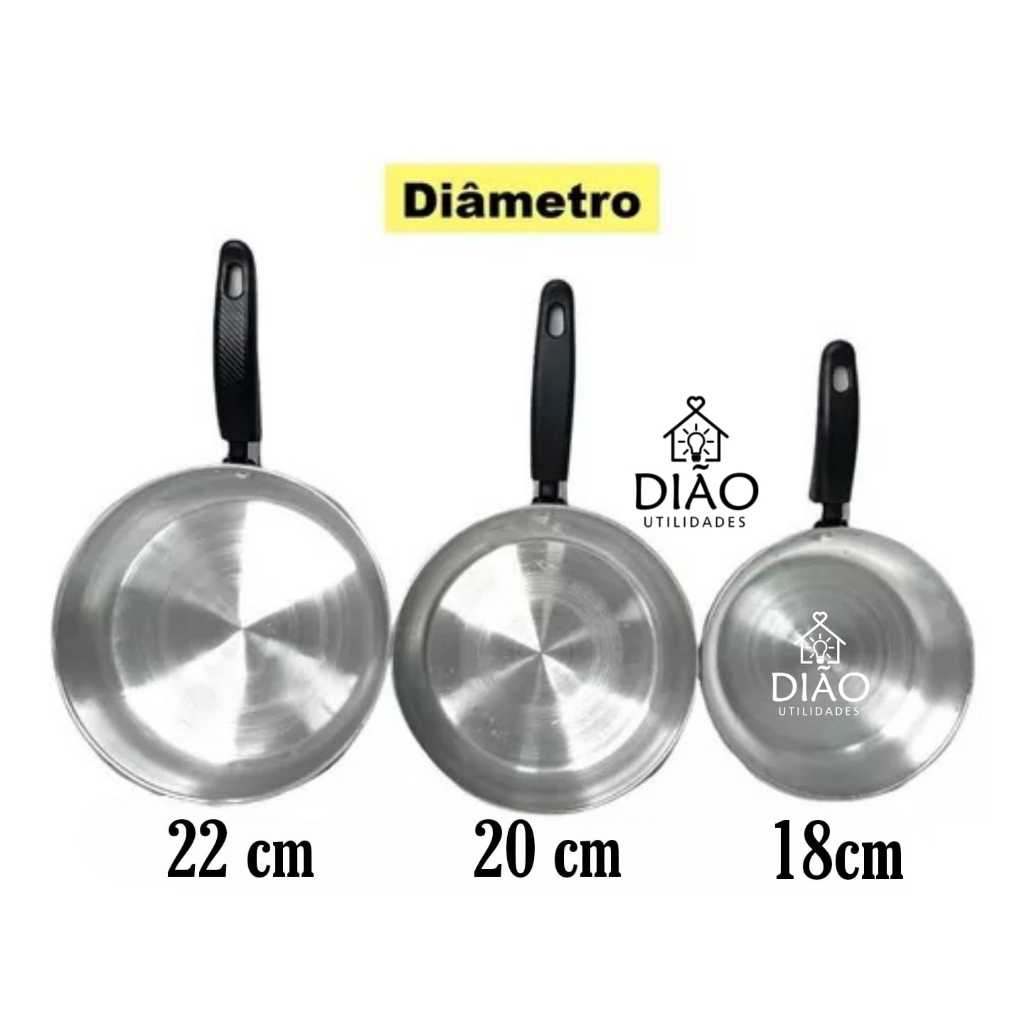 Kit De Frigideiras 18 20 22 Alumínio Borda Reforçada Color em Oferta na Shopee