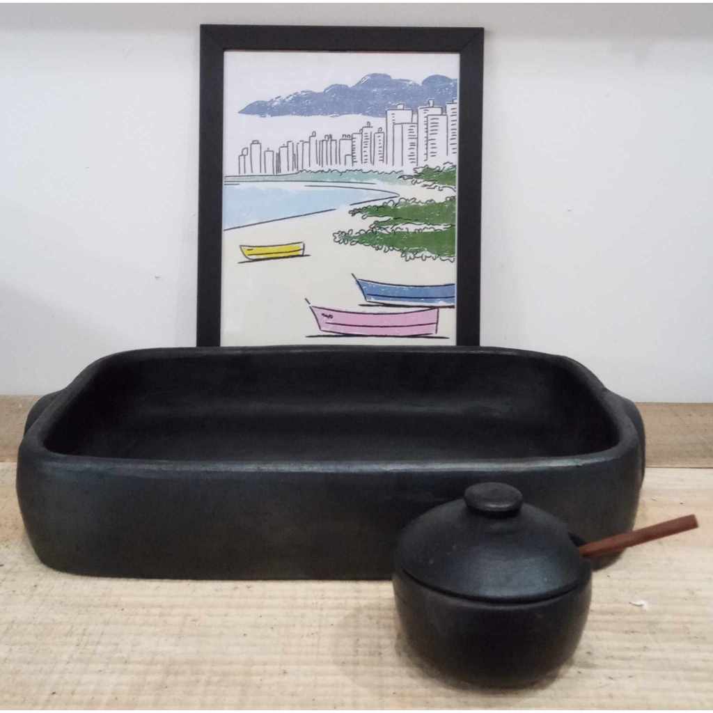 Assadeira Retangular de Barro Capixaba + Pimenteira em Oferta na Shopee