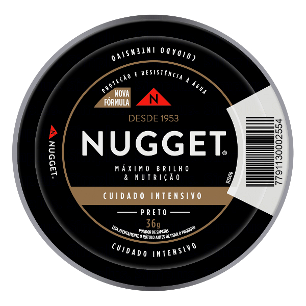 Pasta para Calçados Nugget Preto Brilho Máximo 36g