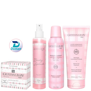 Kit Giovanna Baby Classic Body Splash Loção Hidratante Sabonete Desodorante Roll-On