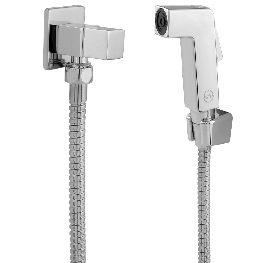 Ducha Higiênica Quadrada Para Banheiro Metal Cromado
