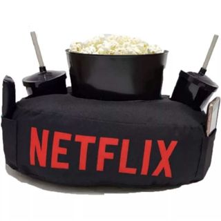 Kit Almofada Com Balde de Pipoca - 2 copos + 1 Balde Com Bolso Netflix