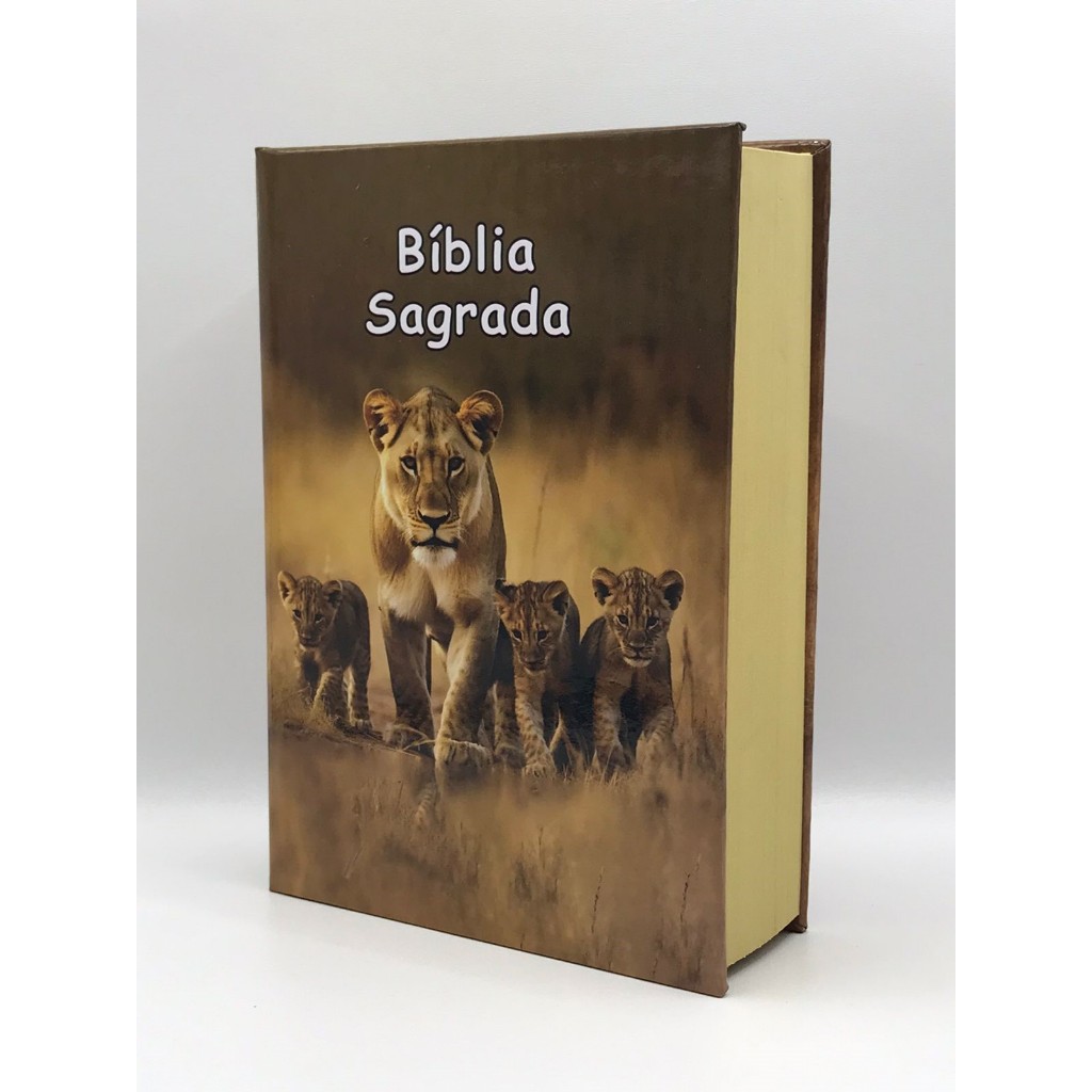 Bíblia Sagrada Tamanho Pequeno Infantil Completa Leão Filhotes em Oferta na Shopee