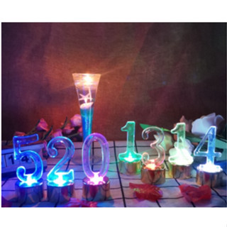 Vela Número Led Topo Topper Decoração Bolo Enfeite Para Festa