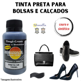 Tinta Preta couro e sintético Horizonte 100ml Semi brilho em Oferta na Shopee