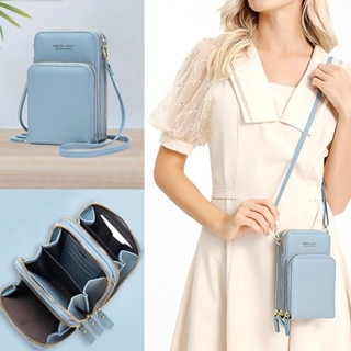 Bolsa Feminina Carteira Porta Celular Transversal Tiracolo com 3 ziper fechado