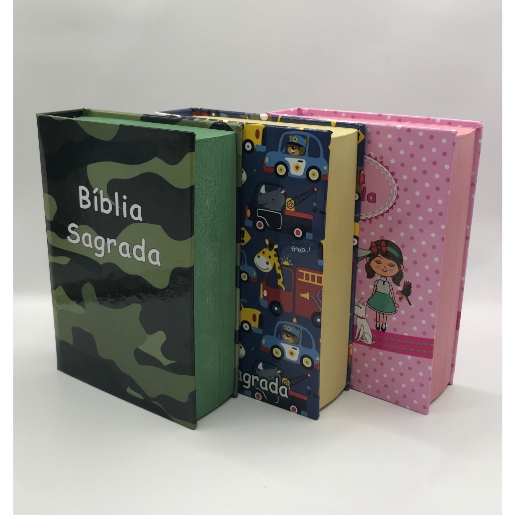 Kit 3 Bíblias Sagrada Tamanho Pequeno Infantil Completa
