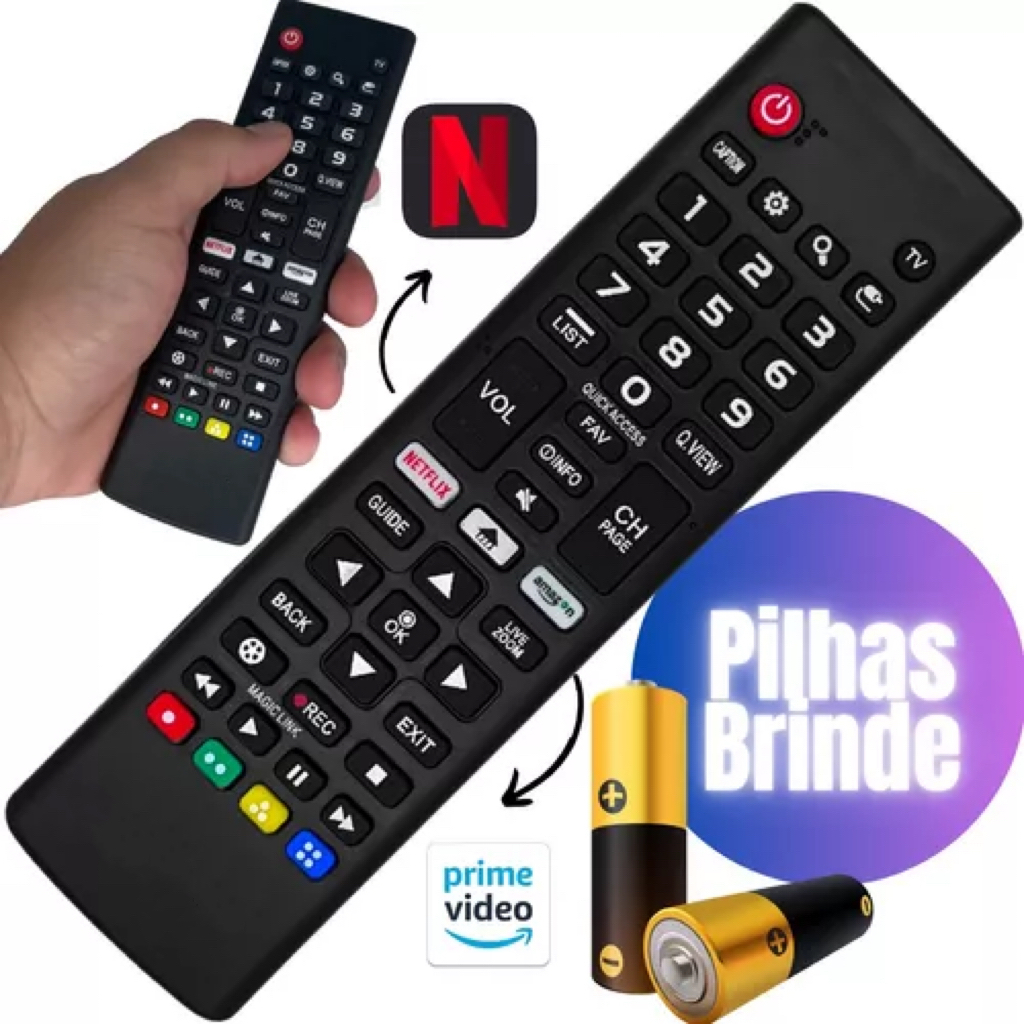 Controle Remoto Para Tv LG Smart 4k Netflix /amazon Universa 32/43/49/50/55/65/70