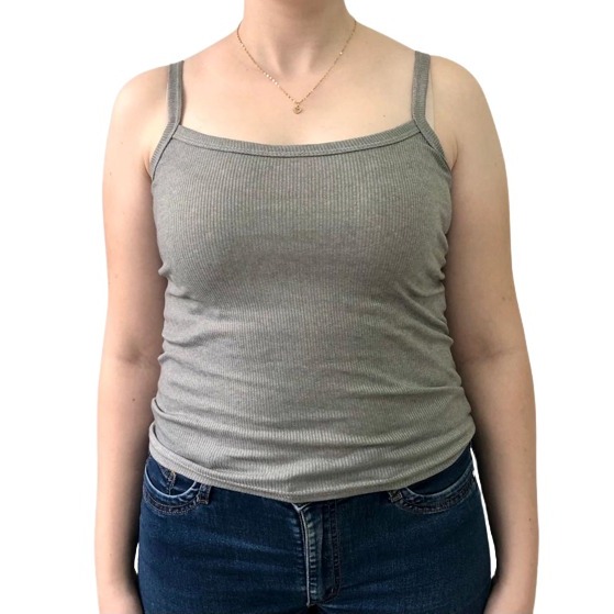 Regata canelada CINZA de alcinha em Oferta na Shopee