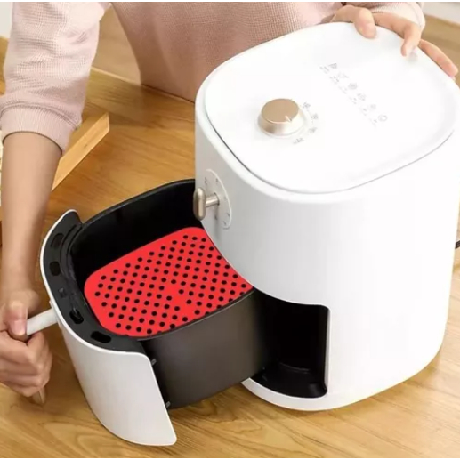 Tapete Protetor Silicone para Airfryer Fritadeira Elétrica 21,5CM Forro Quadrado Cozinha Assar