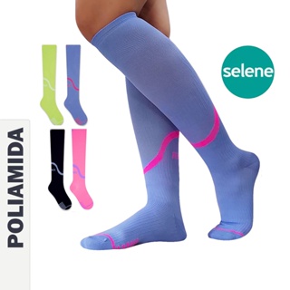 Meia 3/4 Compressão Longa Anatômica Corrida Ciclismo Esportiva SELENE Meias Treino Alta Academia Crossfit 34-39 Feminina em Oferta na Shopee