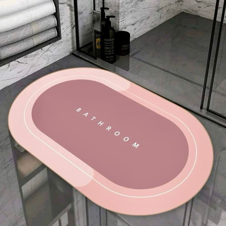 Tapete Antiderrapante Capacho Absorvente Mágico Oval Para Banho Cores Aleatórias em Oferta na Shopee