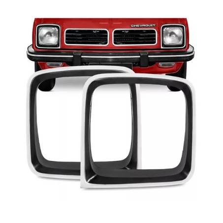 Aro/Moldura Farol Chevette 81 82 Preta Acabamento Cinza