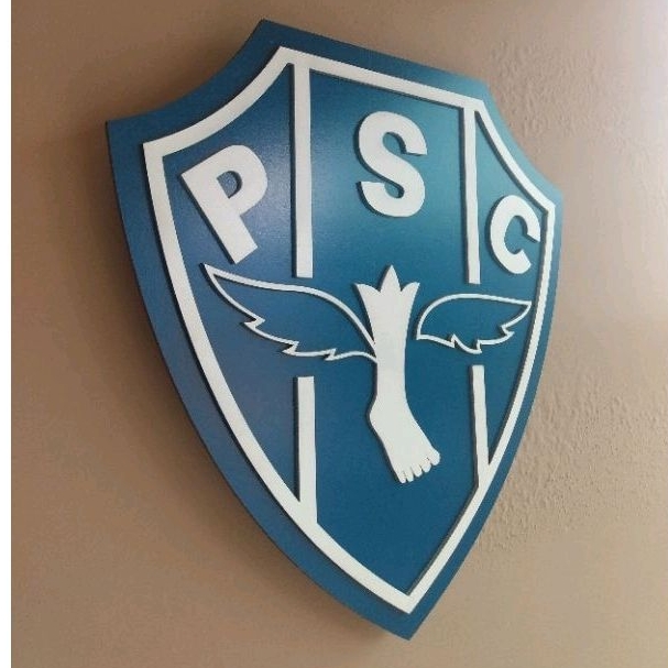 Quadro decorativo do Paysandu 36cm em MDF alto relevo.