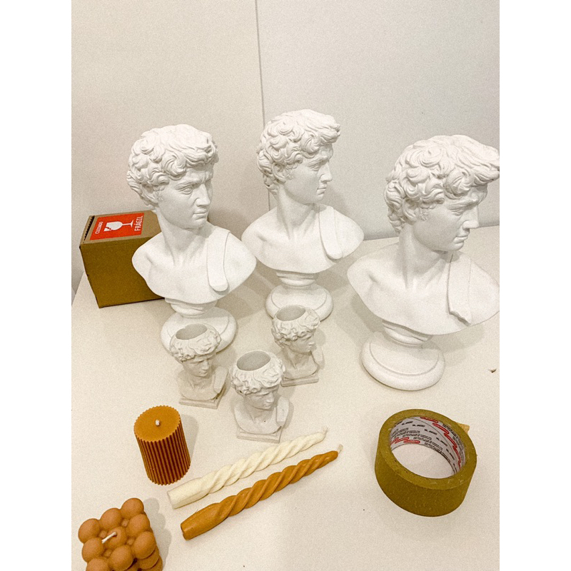 Busto De David - Michelangelo - David Cabeça Vaso De Flores Vaso Busto Decorativo  20 cm ALTURA 12 CM DIAMETRO