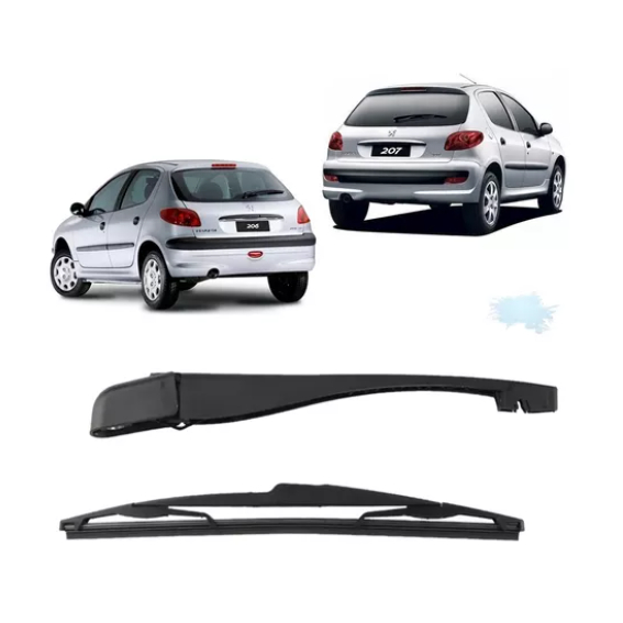 Kit Braço limpador traseiro + Palheta traseira Peugeot 206 207