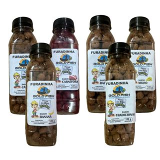 Kit 6 Isca Ração Furadinha 120g Diversos Sabores Aquamil muito macia não quebra a coloca no anzol!!