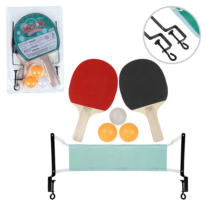 Kit Ping Pong Mesa C/ 2 Raquetes 3 Bolinhas Completo