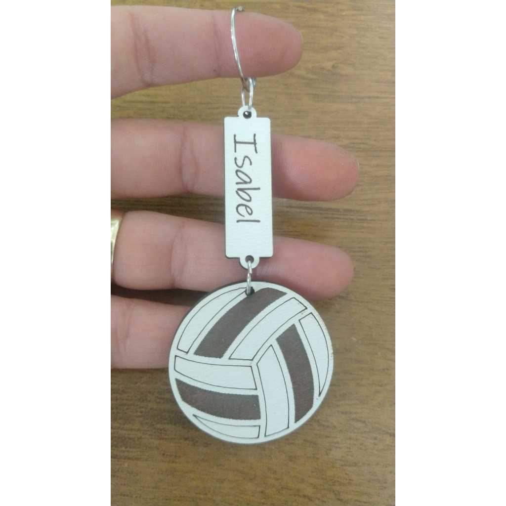 Chaveiros Lembrancinha Bola de Volei em MDF em Oferta na Shopee