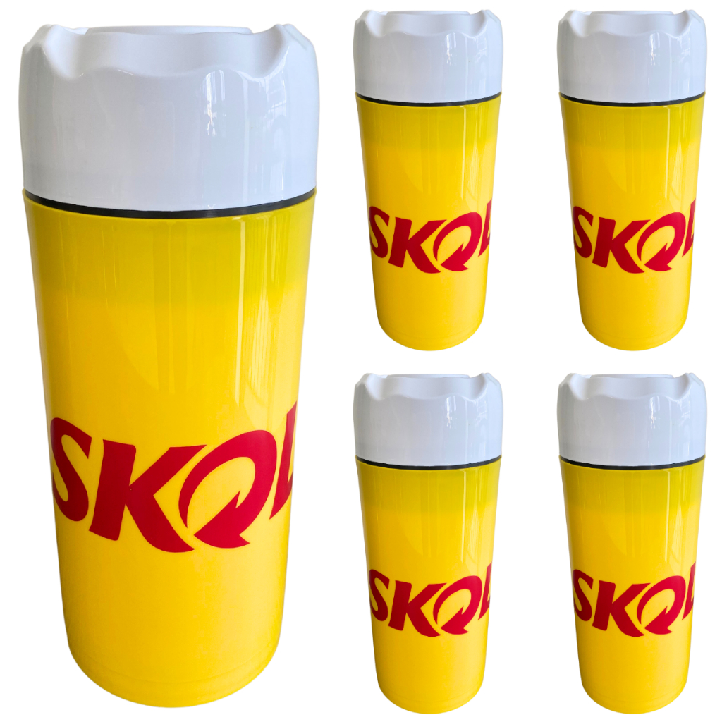 Kit 5 Porta Garrafa 1 Litro Suporte Litrão Cerveja Térmico Skol Pilsen