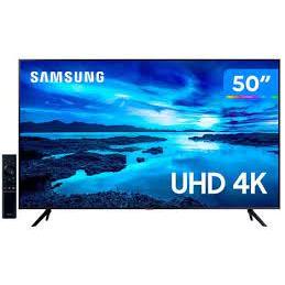 Smart TV 50" UHD 4K Samsung 50CU7700, Processador Crystal 4K, Samsung Gaming Hub, Visual Livre de Cabos, Tela sem limites, Alexa built in