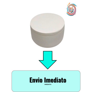 KIT 10 Vasinho Versátil de Gesso Cru com Tampa