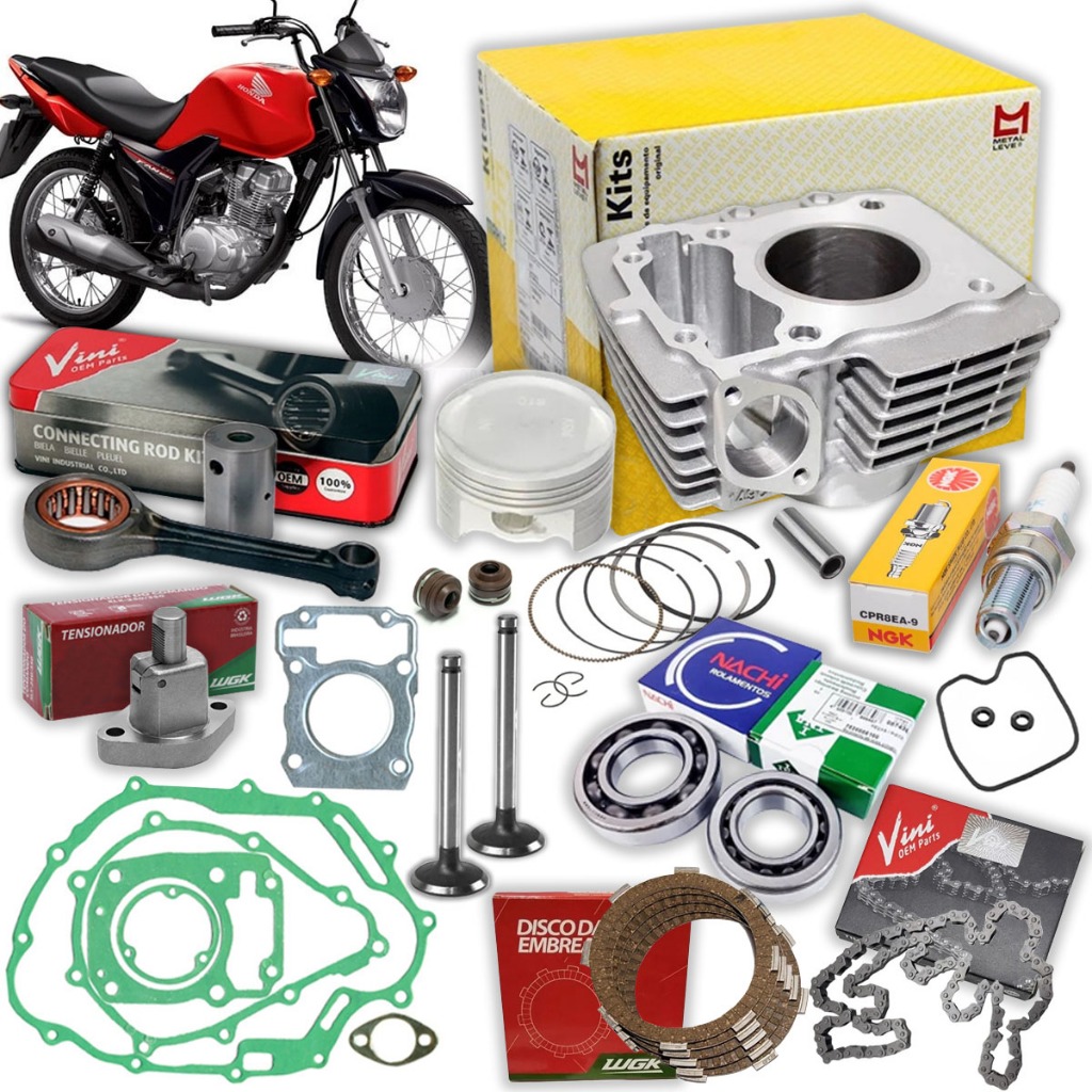 Kit Cilindro Motor Metal Leve Fan 125 2009 2010 2011 2012 2013 2014 2015 Pistão Completo