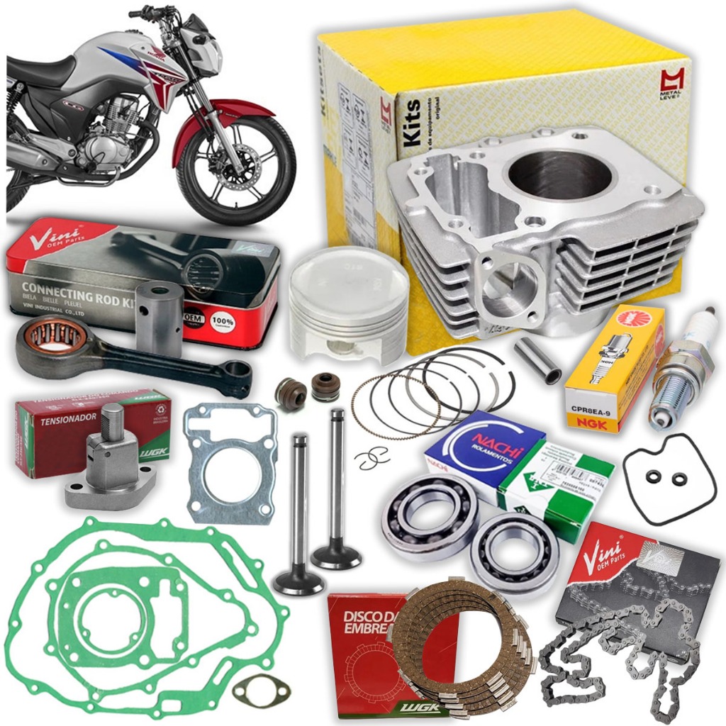 Kit Cilindro Motor Válvulas Biela Cg Titan Fan 150 Bros 150