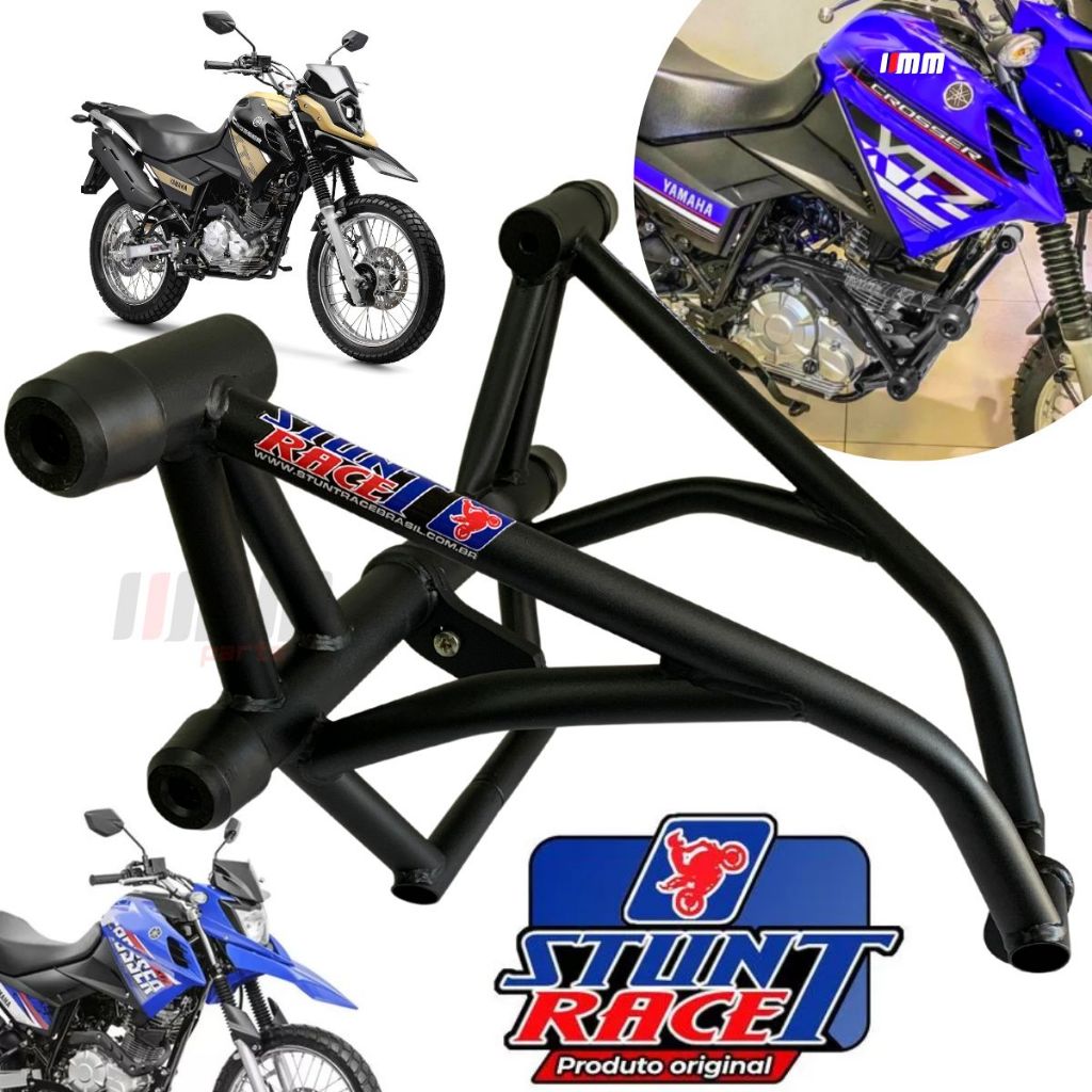 Protetor Crosser 150 Street Cage Gaiola Slider Motor e Carenagem Yamaha XTZ 150 Até 2024 Stunt Race