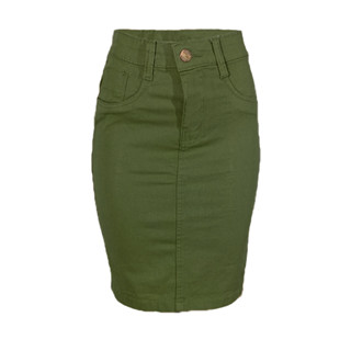 Saia Jeans  Moda Evangélica Tradicional Verde