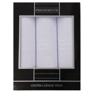 Caixa de Lenços Masculinos Branco Presidente Algodão: Praticidade e Elegância. em Oferta na Shopee