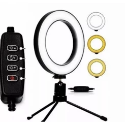 Ring Light Led de Mesa Iluminador Pequena mini Tripé 6 Polegadas