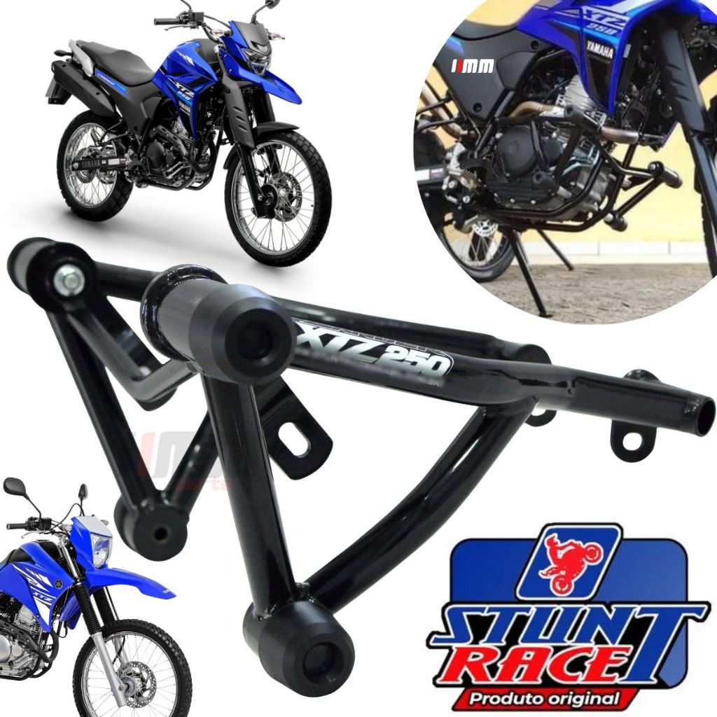 Protetor Stunt race XTZ 250 LANDER YAMAHA Gaiola Slider Motor e Carenagem Street Cage proteção 2008 até 2024