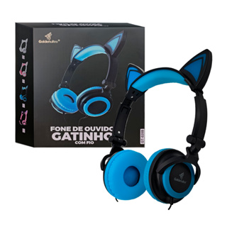 Fone de Ouvido Gatinho Estéreo LED da GoldenUltra - Estilo e Performance para Gamers e Música em Oferta na Shopee