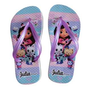 Chinelo Casa Magica de Gabby Lilás Menina Kids Baby Personalizado e Estampado Com o Nome da Criança em Oferta na Shopee
