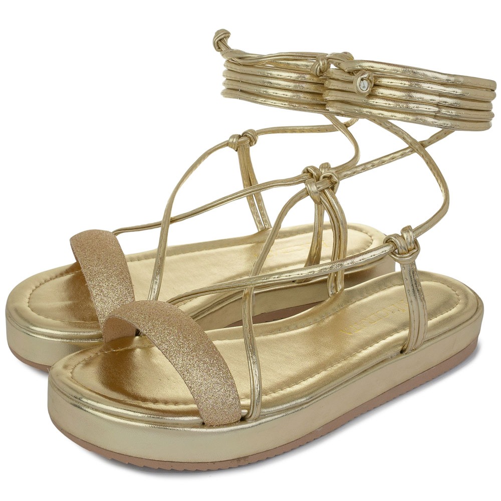 Sandalia FlatForm Papete Feminina de Amarrar Verão Fashion Blogueira Ref: 605
