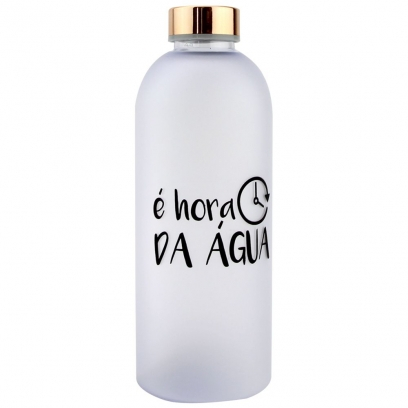 Garrafa de Água Fosca Frase Motivacional de Plástico 900ml Sortida